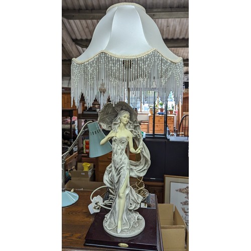 661B - A Julianna Collection Tassled Lady with a Parasol lamp 90cm High