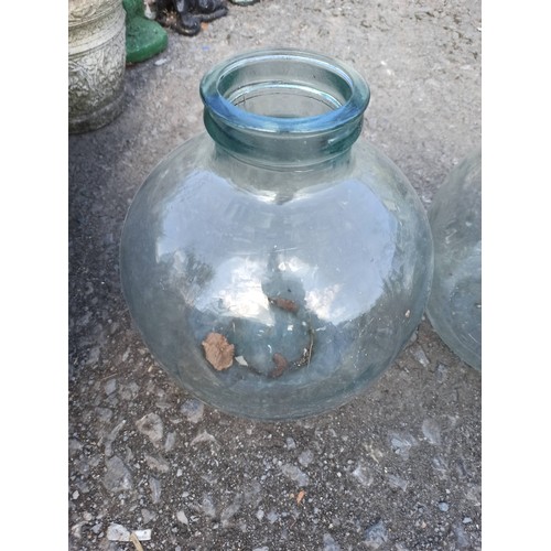 73B - 2 x  Large Glass Terrariums  - 36cm H