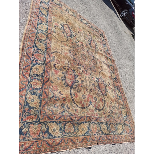 352B - Very Large Handmade Persian Carpet  400 x 280cm - Worn