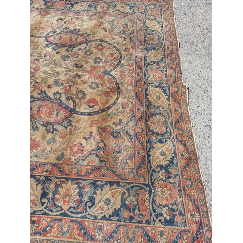 352B - Very Large Handmade Persian Carpet  400 x 280cm - Worn
