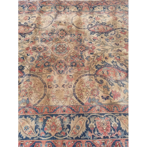 352B - Very Large Handmade Persian Carpet  400 x 280cm - Worn