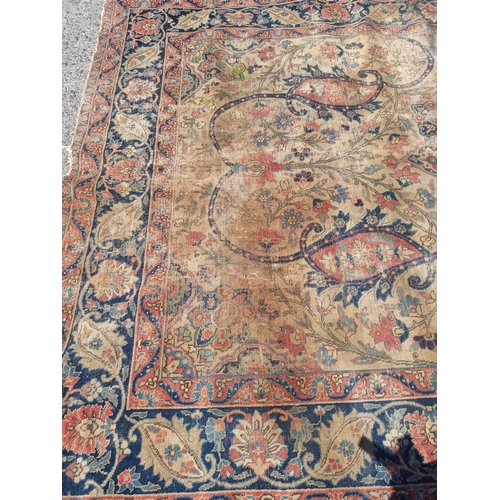 352B - Very Large Handmade Persian Carpet  400 x 280cm - Worn