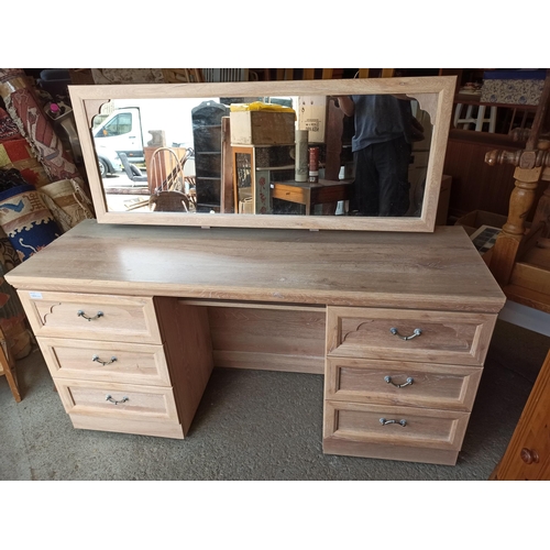 1262 - A Limed Oak Effect Dressing Table 127 x 170 x 44cm