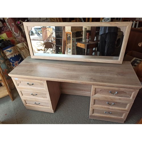 1262 - A Limed Oak Effect Dressing Table 127 x 170 x 44cm