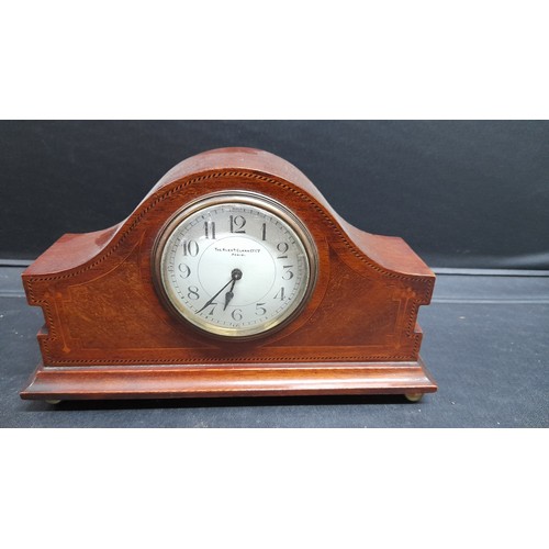 481D - The Alex & Clark co Ltd Wooden Mantle Clock