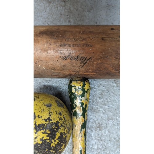 857B - A Vintage Slazenger Croquet Mallett and Ball