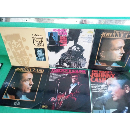 701 - Johnny Cash Lp's Including His Collection, The Great Johnny Cash, Story Songs of the Trains and Rive... 