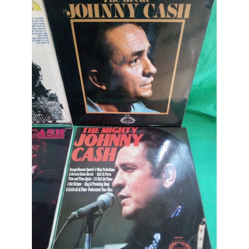 701 - Johnny Cash Lp's Including His Collection, The Great Johnny Cash, Story Songs of the Trains and Rive... 