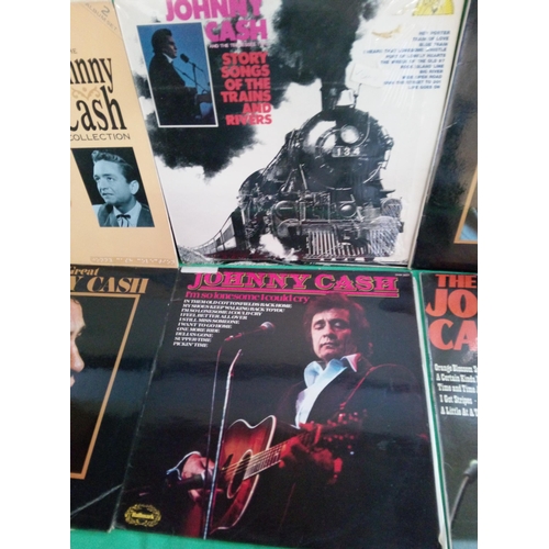 701 - Johnny Cash Lp's Including His Collection, The Great Johnny Cash, Story Songs of the Trains and Rive... 