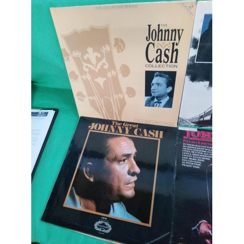 701 - Johnny Cash Lp's Including His Collection, The Great Johnny Cash, Story Songs of the Trains and Rive... 