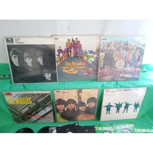 719 - Beatles LP,  Singles inc. Yellow Submarine, Sgt Peppers, Please Please, For Sale and More