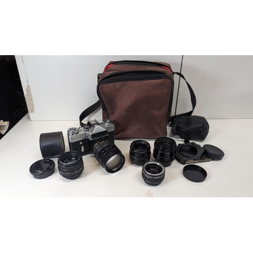 801 - A Zenit - E Camera and Assorted Lenses