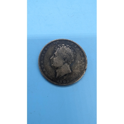 608 - An 1826 Bare Head George IV Silver Half Crown