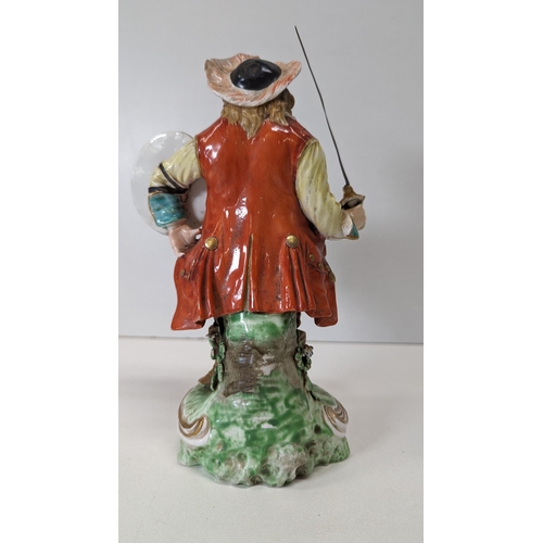 380C - A Porcelain Figurine of James Quinn as Sir John Falstaff - Minor Chipping to Rim of Hat - Sword Meta... 