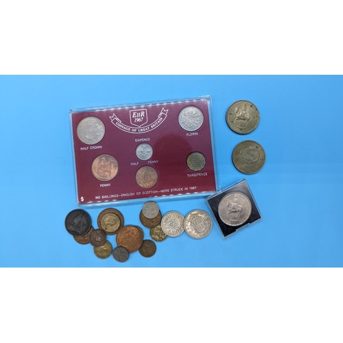 623 - A 1967 GB Coin Set and Other Coins and Crowns