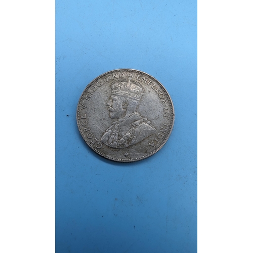 630 - A George V 1921 Straits Settlements Half Dollar Coin