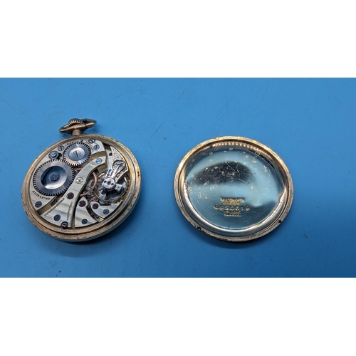 538 - A Gold Plated Gruen Semithin Pocket Watch - Running