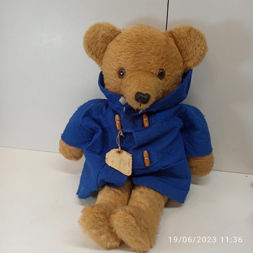 836 - A Paddington Bear Cuddly Toy In Blue Coat. No hat. 64cm H Approx.