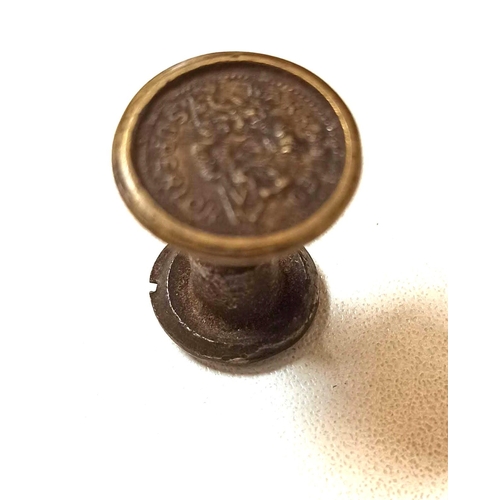 1286 - A Box including 3 x Wax seals- 1881 London, Warranted Superior, And A Monogram.
Also 3 x Badges, 