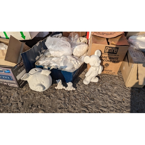 106 - A Large Assortment of Bisque Pottery Ready for Paints