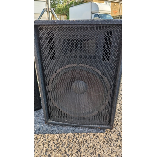 326B - A Pair of Large PA Speakers with Stand and Additional Sound Lab Speaker