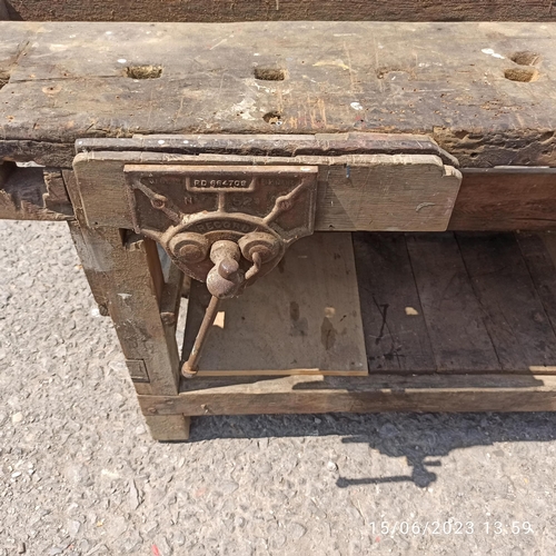 181 - Vintage Work Bench with Record Bench Vice