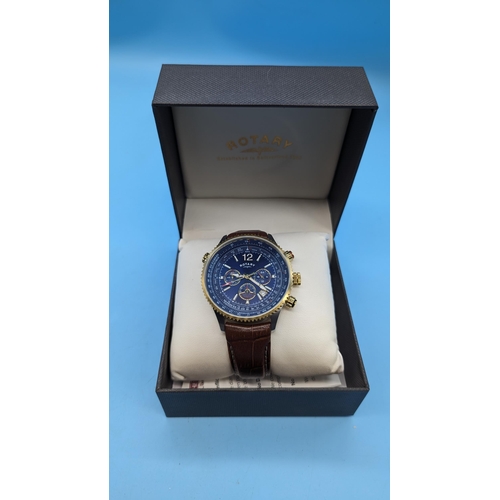 503B - A Gents Rotary Chronograph Wrist  Watch - Boxed (Running)