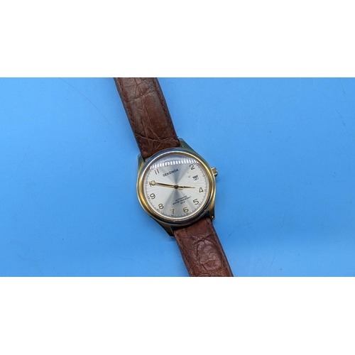 508 - A Sekonda Automatic Wristwatch Gold Face - Running