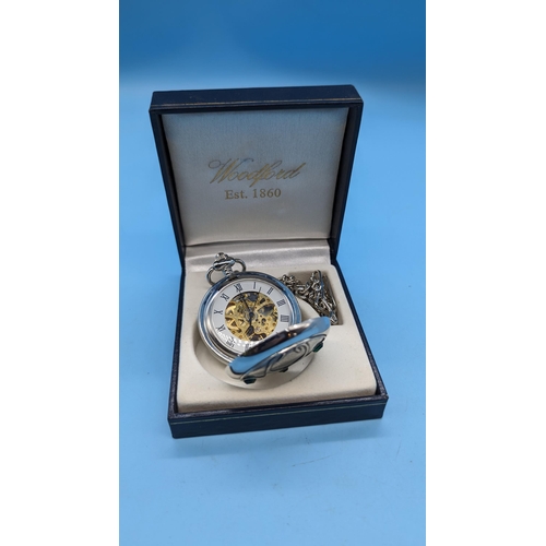 537 - A Skeleton Case Pocket Watch