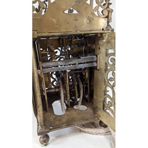 499 - A Brass Lantern Clock with 6