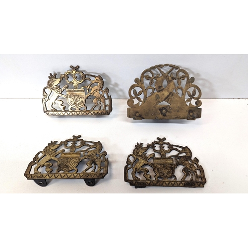 481B - 4 x Brass Clock Plates