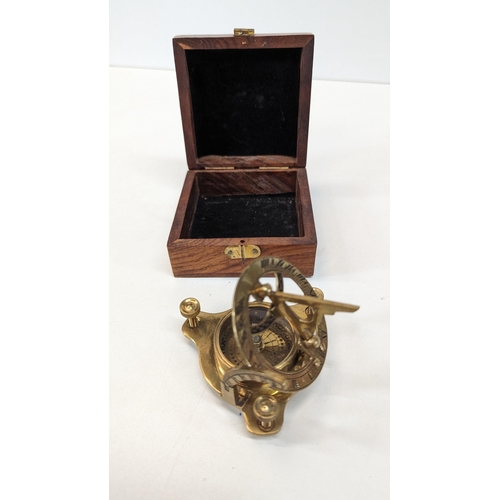 383 - Brass Sundial Compass  in Presentation Box