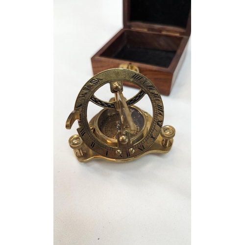 383 - Brass Sundial Compass  in Presentation Box