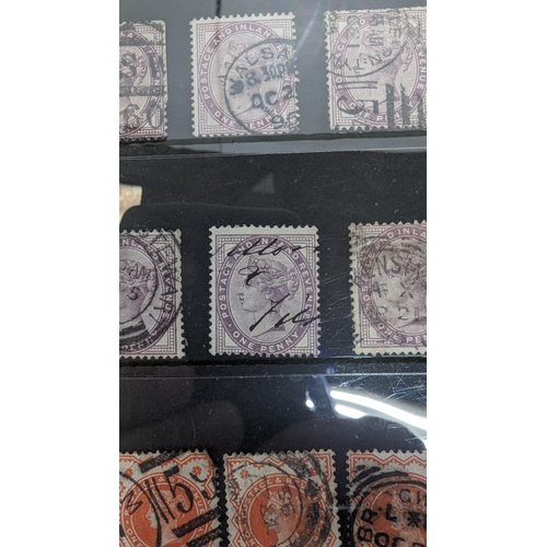 671B - A Quantity of Queen Victoria Franked Stamps, Penny Reds, Purples, Halfpenny Orange and Greens