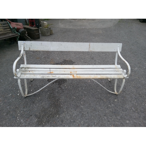 68 - White Painted Garden Bench