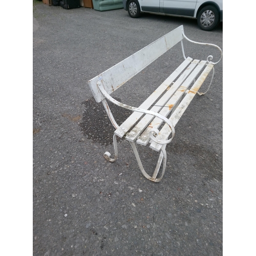 68 - White Painted Garden Bench