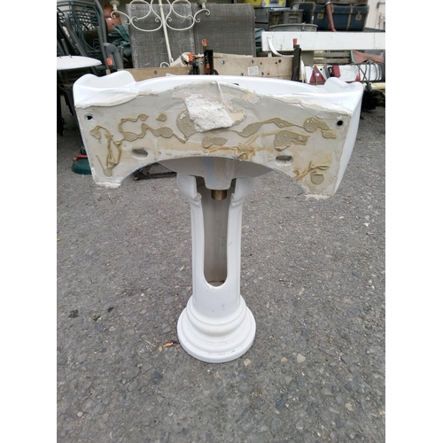 308B - Antique Bathroom Sink with Pedestal Base