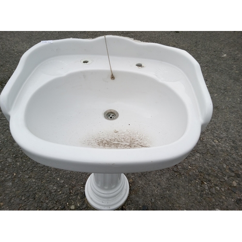 308C - Antique Bathroom Sink with Pedestal Base