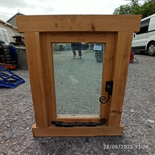 57 - Wooden Window Frame with Opening Glazed Window 61cm x 51cm