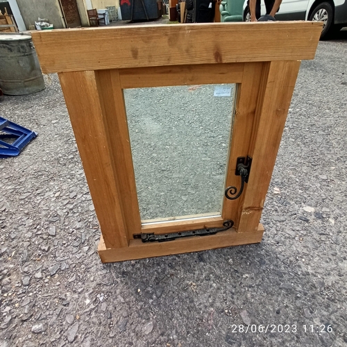 57 - Wooden Window Frame with Opening Glazed Window 61cm x 51cm