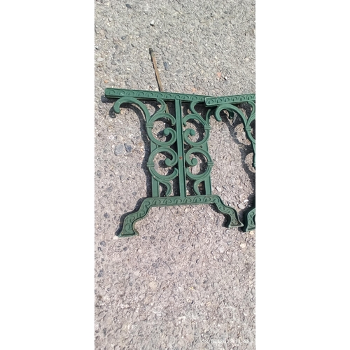 56 - Pair of Metal Garden Table Legs with Bracing Straps