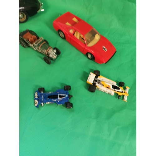 839A - Mixed Model Cars - Burago Matchbox and other cars along with  a David Coulthard Helmet Medal