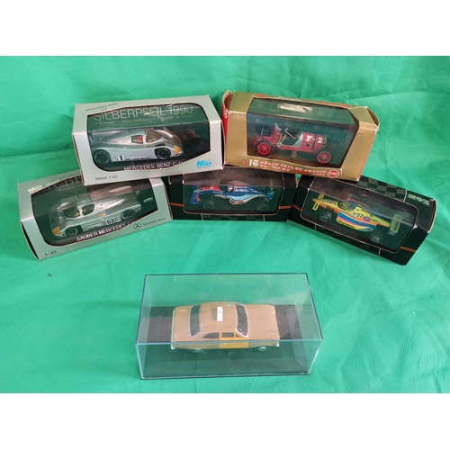 838 - Boxed Cars Including Mercedes Benz C-11 , Sauber Mercedes C9, F1, Indie and other Cars