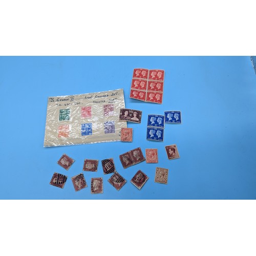 676 - A Quantity of Victoria Penny Red Stamps and Mint and Franked King George V and George VI Stamps