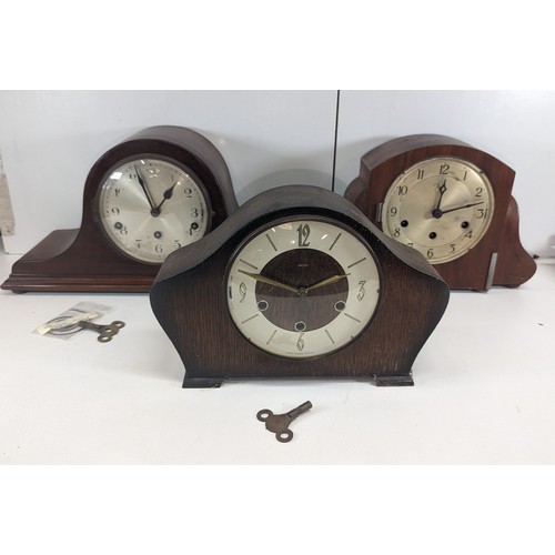 474 - 3 x Vintage Mantle Clocks