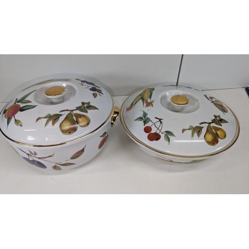 646 - 2 x Royal Worcester Evesham China Covered Dishes