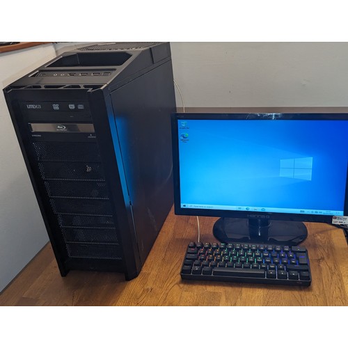 348 - A Windows  10 Core i3 Computer with 16gb Ram, Hard Drive, Blu Ray Drive, Colour Backlit Gaming Keybo... 