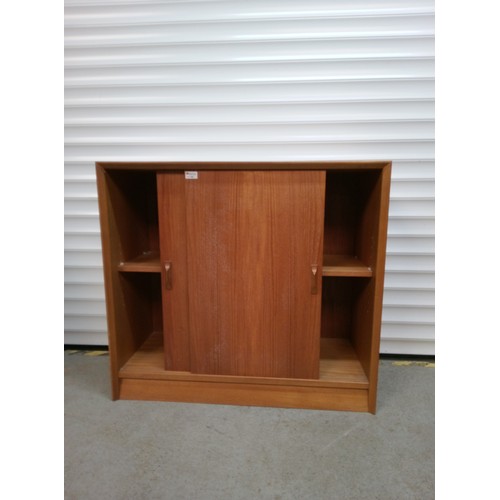 695 - Mid Century Cupboard with Sliding Doors 84cm H, 92cm W, 38cm D