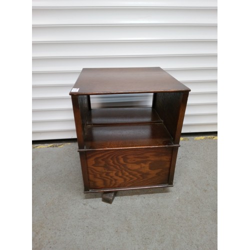 784 - Rotating Library Unit in Dark Wood 52cm H, 41cm W, 41cm D