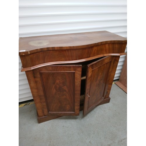 785 - Mahogany Inlaid Side Board with drawer and locking cupboard with Key ( inlay needs attention as pict... 